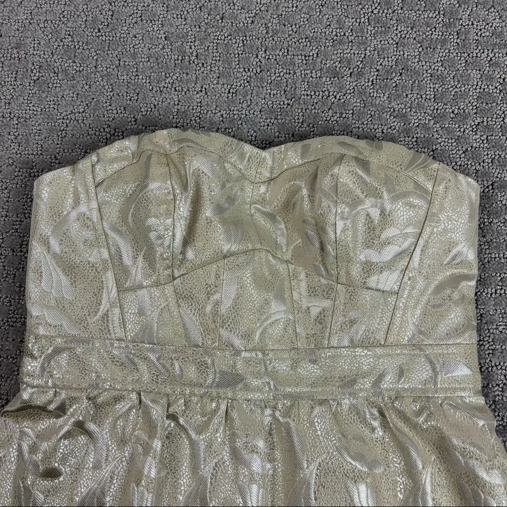NWT American Eagle Dress Mini Strapless Metallic Printed Short Zip Womens S - Picture 3 of 8